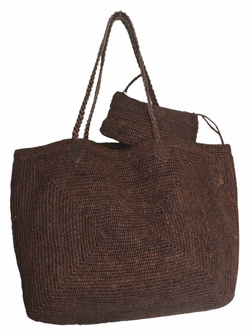 Sac Cabas PAULINE - anses cuir ou raphia
